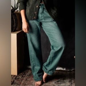 Imogene + willie jeans Kate chino cut medium wash wide leg bay twill size 26/27